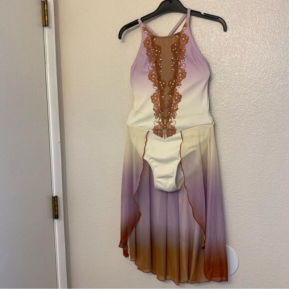 The Line up dance costume lyrical lavender brown ombre water color Cora LC/ SA - Picture 2 of 9